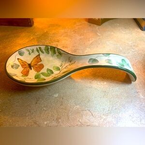 Cracker Barrel Butterfly and Vines Design Spoon Rest Holder by Susan Winget